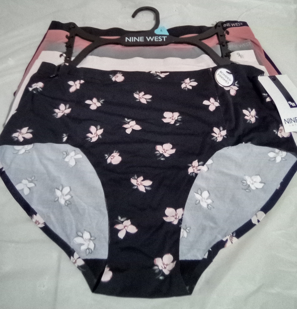 Nine West Floral Briefs - Black, Pink, and Gray 5 Pair.